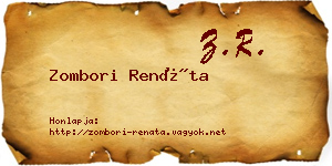 Zombori Renáta névjegykártya